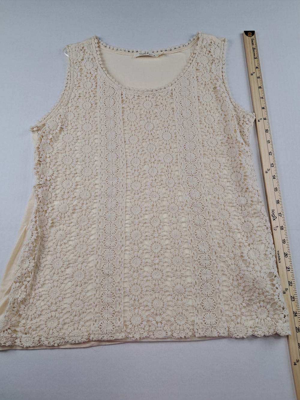 SOLITAIRE BRAND CREAM LACE TANK